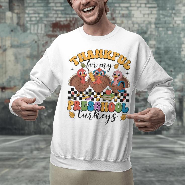 Thankful For My Preschool Turkeys Thanksgiving Teacher Fall Unisex Sweatshirt, gift for family, gift for coworker Thankful For My Preschool Turkeys Thanksgiving Teacher Fall Unisex Sweatshirt, gift for family, gift for coworker