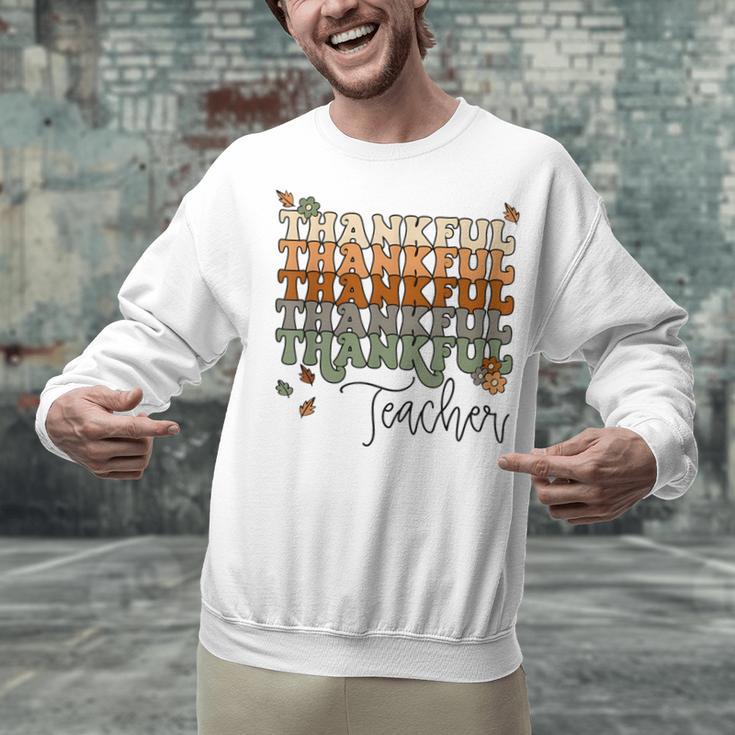 Thankful Teacher Thanksgiving Fall Pumpkin Turkey Unisex Sweatshirt, gift for family, gift for coworker