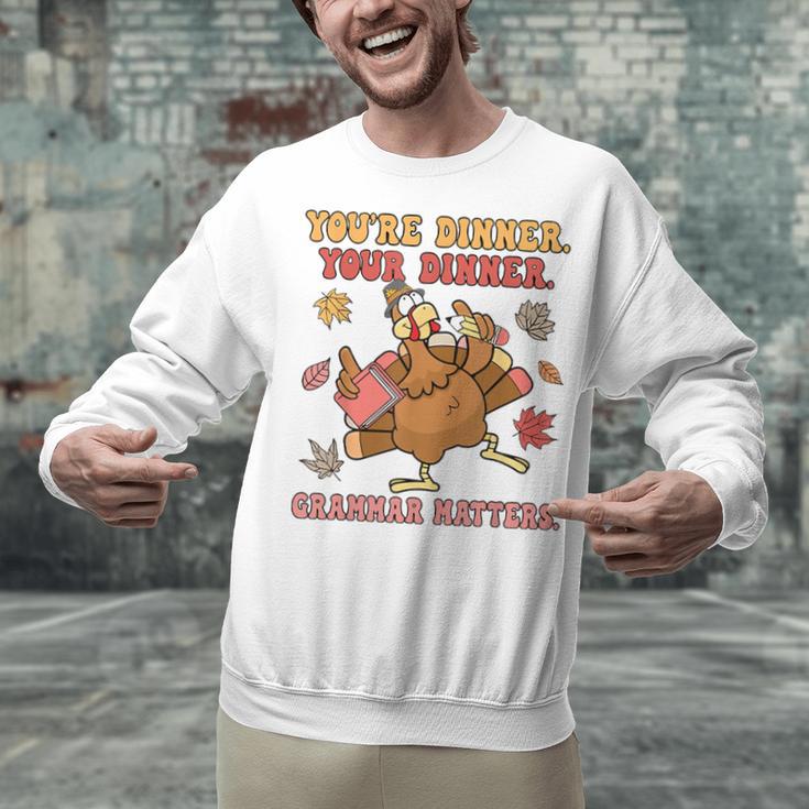 Thanksgiving Grammar Thankful English Teacher Fall Turkey Unisex Sweatshirt, English Teacher Sweatshirts, gift for family, gift for coworker Thanksgiving Grammar Thankful English Teacher Fall Turkey Unisex Sweatshirt, English Teacher Sweatshirts, gift for family, gift for coworker