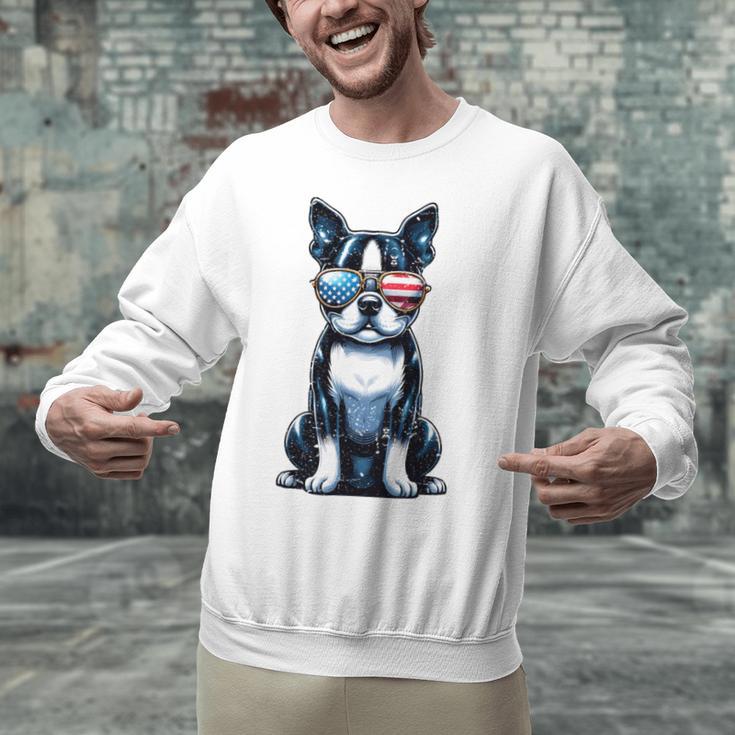 USA Flag Boston Terrier Best Dog Mom Ever 2025 Unisex Sweatshirt, Boston Terrier Mom Sweatshirts, gift for family, gift for coworker