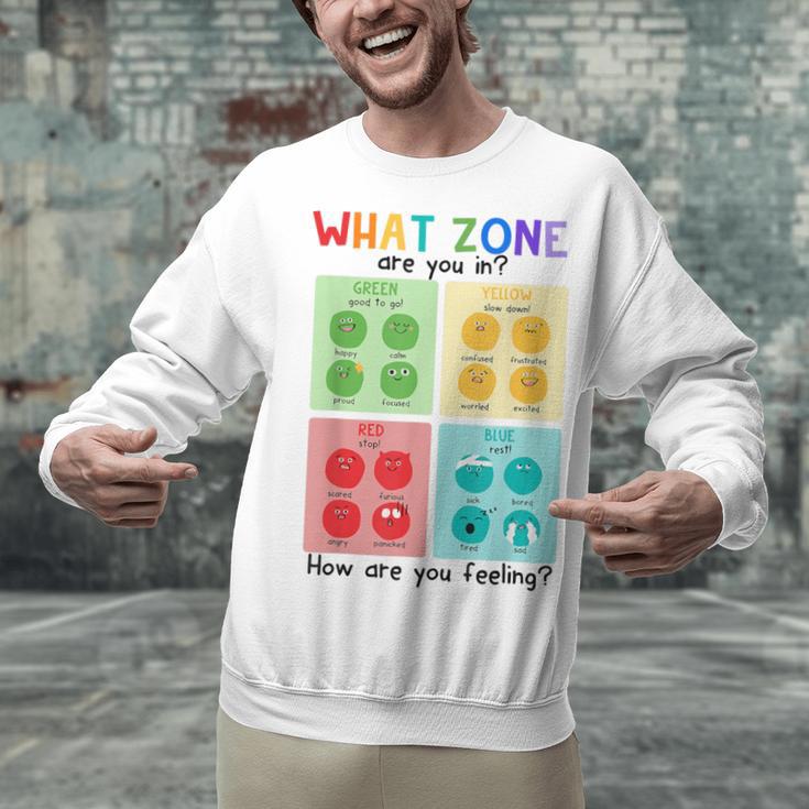 What Zone Are You In How Are You Feeling Teacher Unisex Sweatshirt, gift for family, gift for coworker What Zone Are You In How Are You Feeling Teacher Unisex Sweatshirt, gift for family, gift for coworker