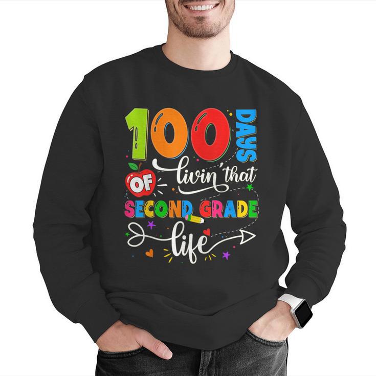 100 Days Of Living That 2nd Grade Life Boy Girl Teacher Men Graphic Sweatshirt, 2nd Grade Teacher Sweatshirts, funny gift 100 Days Of Living That 2nd Grade Life Boy Girl Teacher Men Graphic Sweatshirt, 2nd Grade Teacher Sweatshirts, funny gift