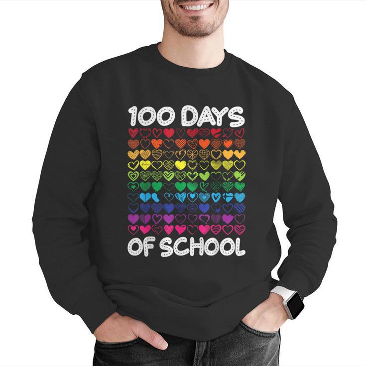 100 Days Of School Heart Love Teacher Or Student 100th Day Men Graphic Sweatshirt, funny gift