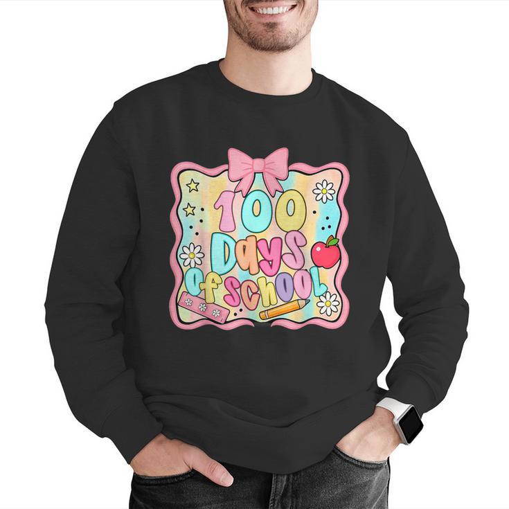 100 Days Of School Preppy 100th Day Of School Teacher Kids Men Graphic Sweatshirt, funny gift