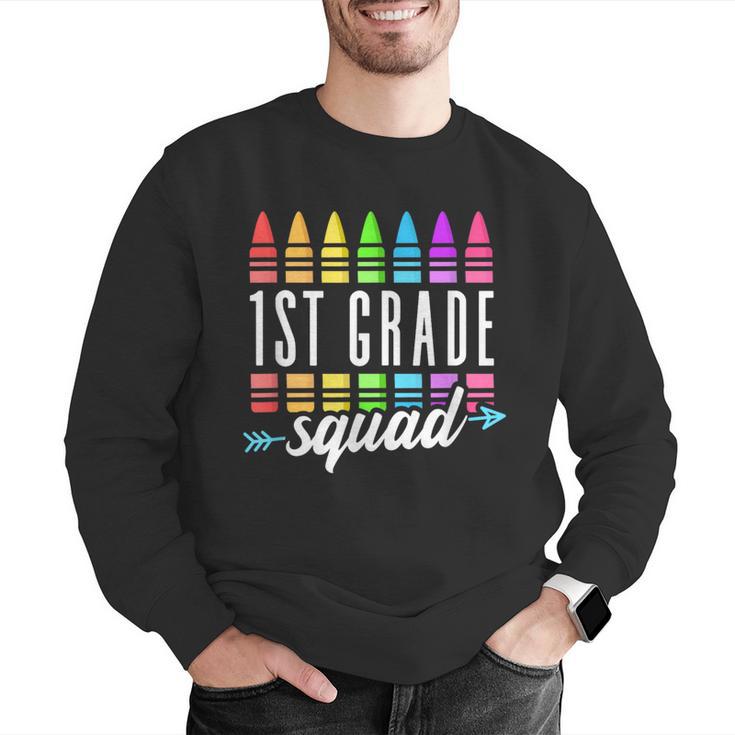 1st Grade Squad Back To School First Grade Teacher Boy Girl Men Graphic Sweatshirt, First Grade Teacher Sweatshirts, funny gift