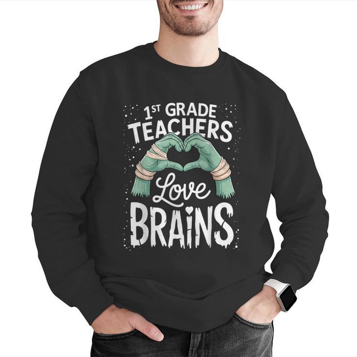 1st Grade Teachers Love Brains Shirt Halloween Teacher Men Graphic Sweatshirt, funny gift 1st Grade Teachers Love Brains Shirt Halloween Teacher Men Graphic Sweatshirt, funny gift