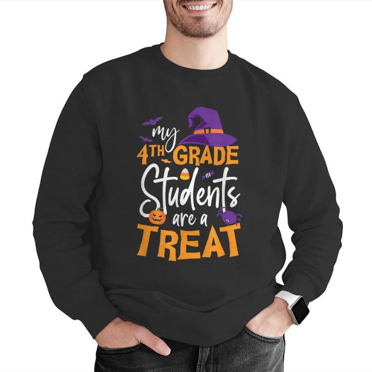 My 4th Grade Students Are a Treat Teacher Halloween Witch For Men Women Kids Men Graphic Sweatshirt, 4th Grade Teacher Sweatshirts, funny gift
