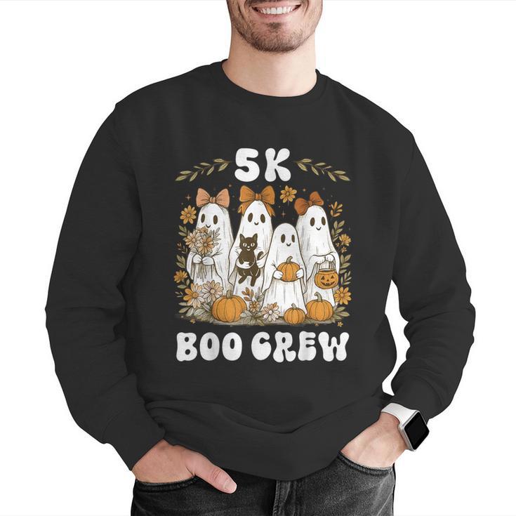 5K Boo Crew Halloween Teacher K5 Floral Ghost Trick Or Teach Men Graphic Sweatshirt, funny gift