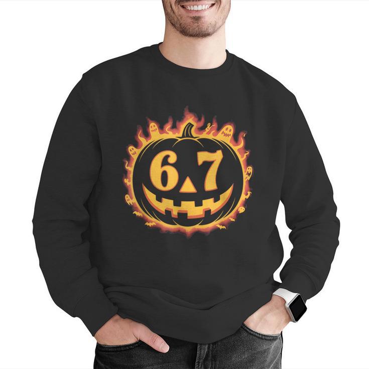 6 7 Meme Halloween Pumpkin Costume For Student Teacher Men Graphic Sweatshirt, funny gift