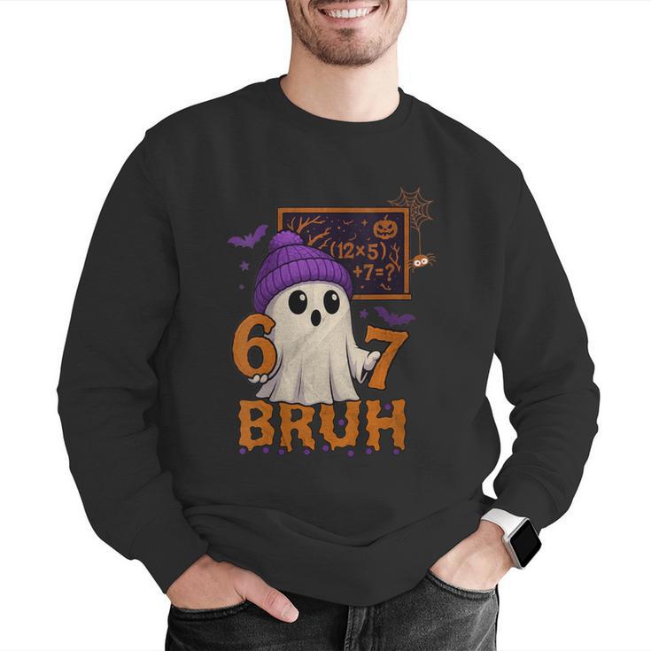 67 Teacher Halloween Ghost Six Seven Meme Math Equation Bruh Men Graphic Sweatshirt, funny gift