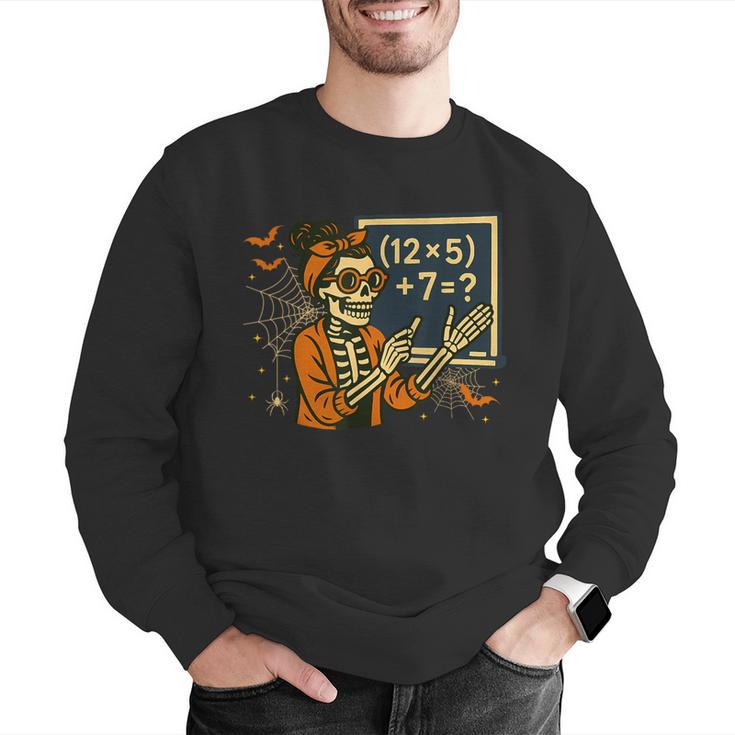 67 Teacher Halloween Skeleton Six Seven Meme Math Men Graphic Sweatshirt, funny gift