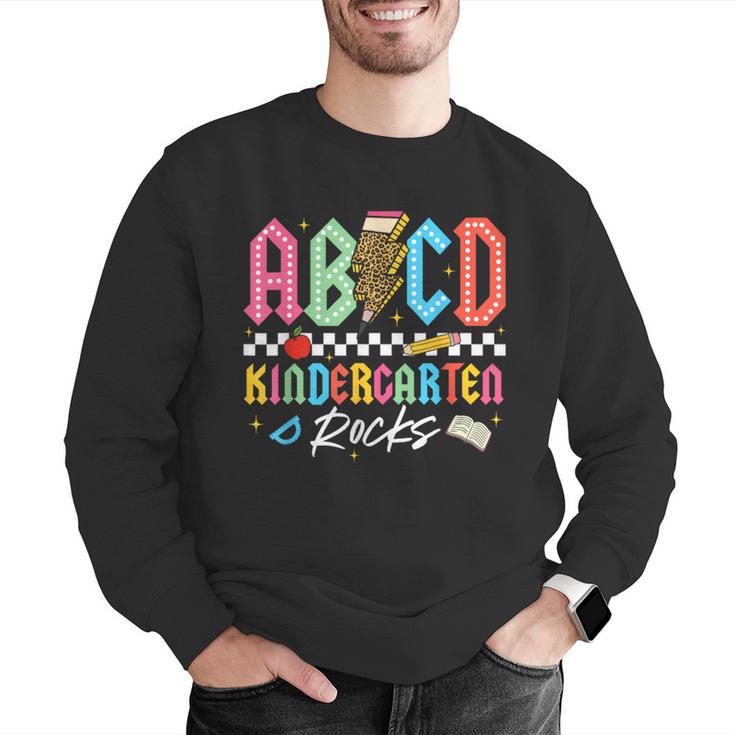 ABCD Kindergarten Rocks Pencil Lightning Teachers Rock Boys Men Graphic Sweatshirt, funny gift