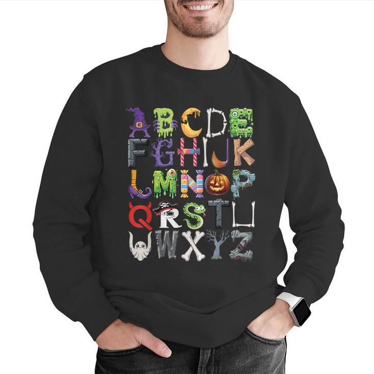 ABCs Alphabet Halloween Learning Kindergarten Teachers Men Graphic Sweatshirt, funny gift ABCs Alphabet Halloween Learning Kindergarten Teachers Men Graphic Sweatshirt, funny gift