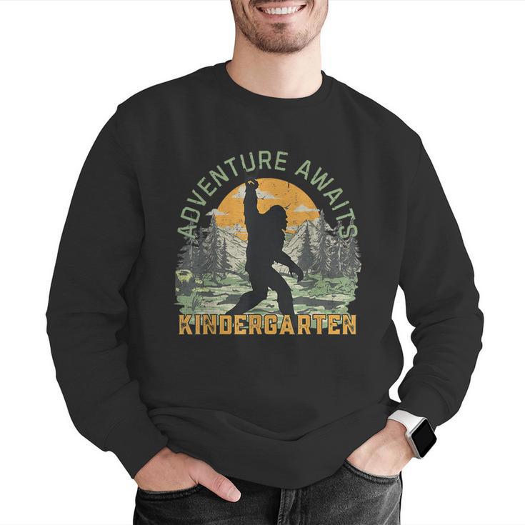 Adventure Awaits Bigfoot Teacher Kindergarten Back To School Men Graphic Sweatshirt, funny gift Adventure Awaits Bigfoot Teacher Kindergarten Back To School Men Graphic Sweatshirt, funny gift
