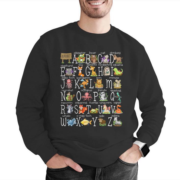 Alphabet Animals Back To School Pre-K Kindergarten Teacher Men Graphic Sweatshirt, funny gift Alphabet Animals Back To School Pre-K Kindergarten Teacher Men Graphic Sweatshirt, funny gift