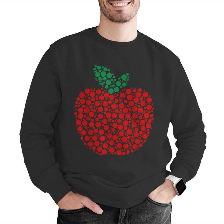 Apple Dot Pattern Art Teacher Appreciation Men Women Humor Men Graphic Sweatshirt, funny gift