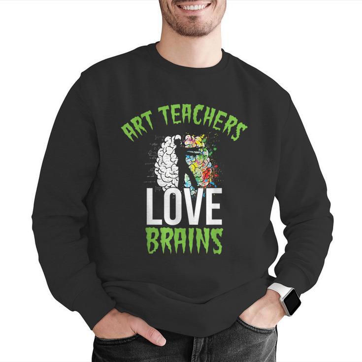 Art Teachers Love Brains Shirt Halloween Zombie Teaching Tee Men Women Kids Men Graphic Sweatshirt, funny gift