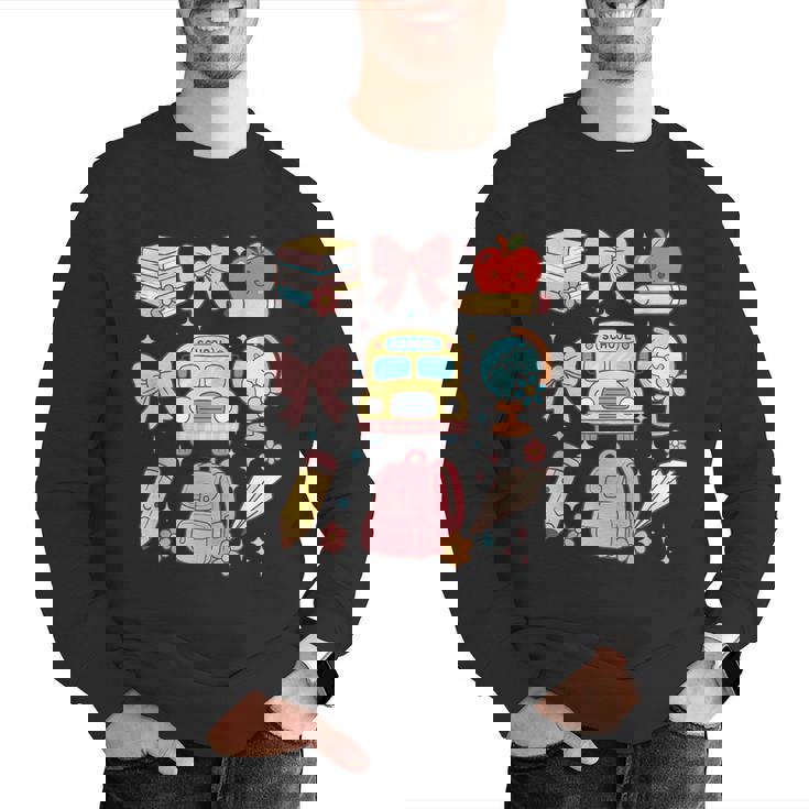 Back To School Coquette Teacher Women Girl Kindergarten PreK Men Graphic Sweatshirt, funny gift