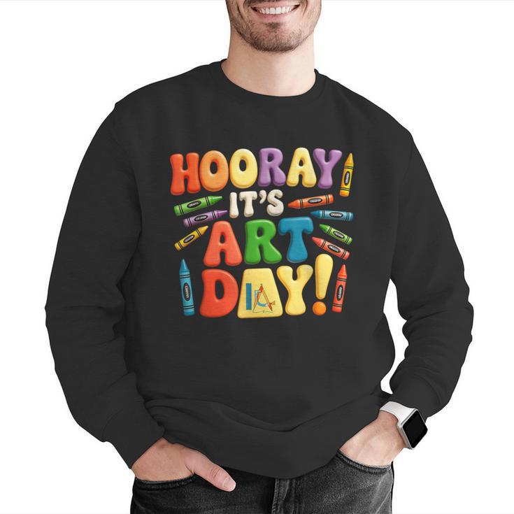 Back To School Hooray It's Art Day Art Teacher Artist Men Graphic Sweatshirt, funny gift