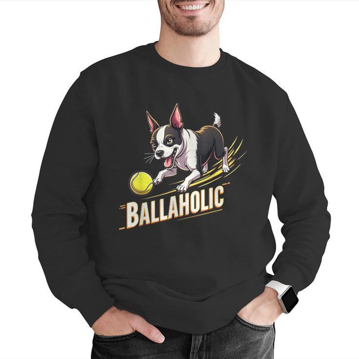 Ballaholic Boston Terrier Dog Chasing Bostie Ball Men Graphic Sweatshirt, funny gift