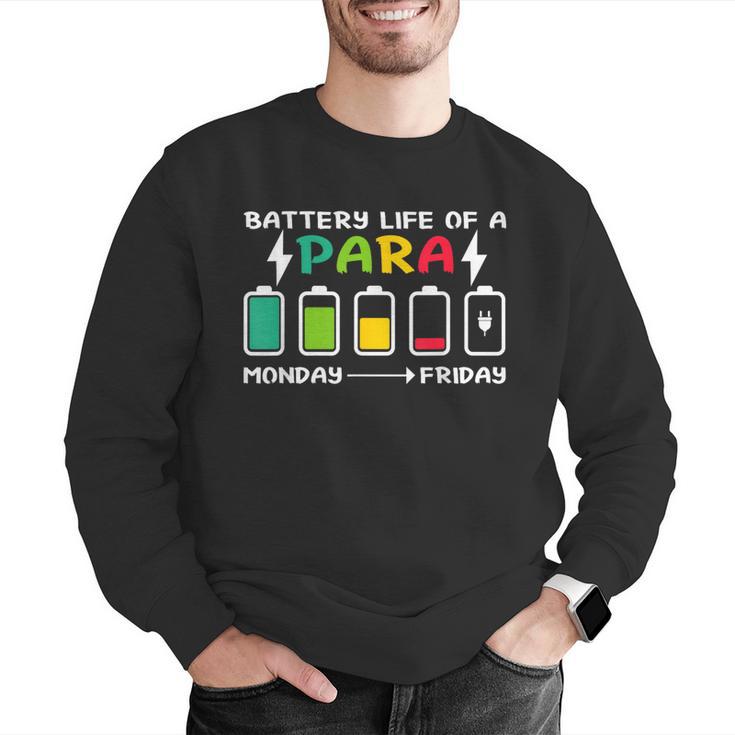 Battery Life Of a Paraprofessional Para Teacher Life Men Graphic Sweatshirt, funny gift