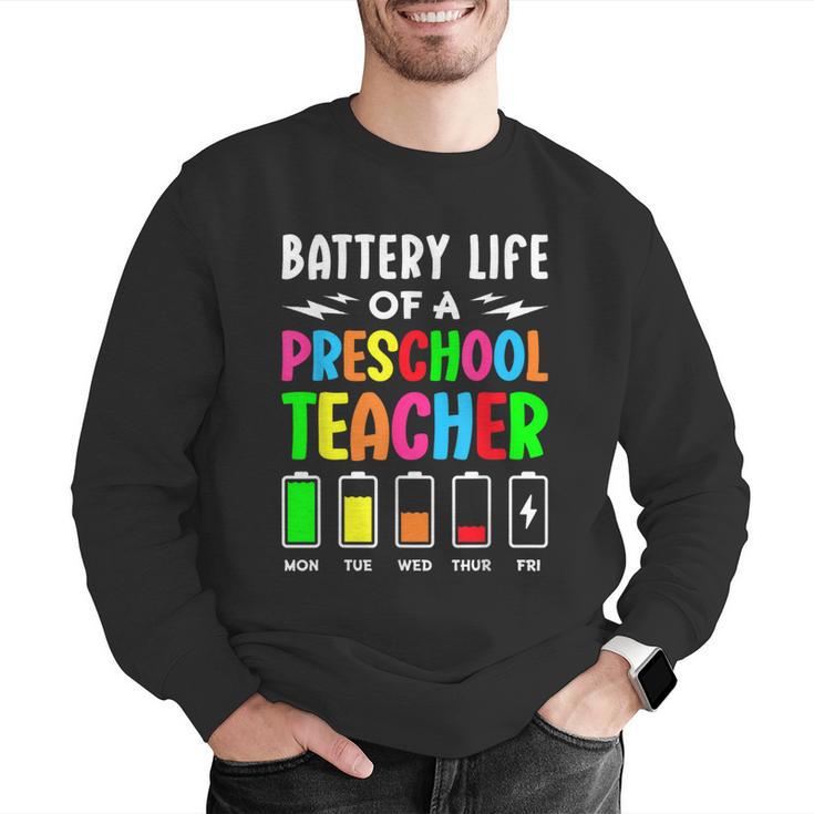Battery Life Of a Preschool School Teacher School Week Men Graphic Sweatshirt, funny gift Battery Life Of a Preschool School Teacher School Week Men Graphic Sweatshirt, funny gift