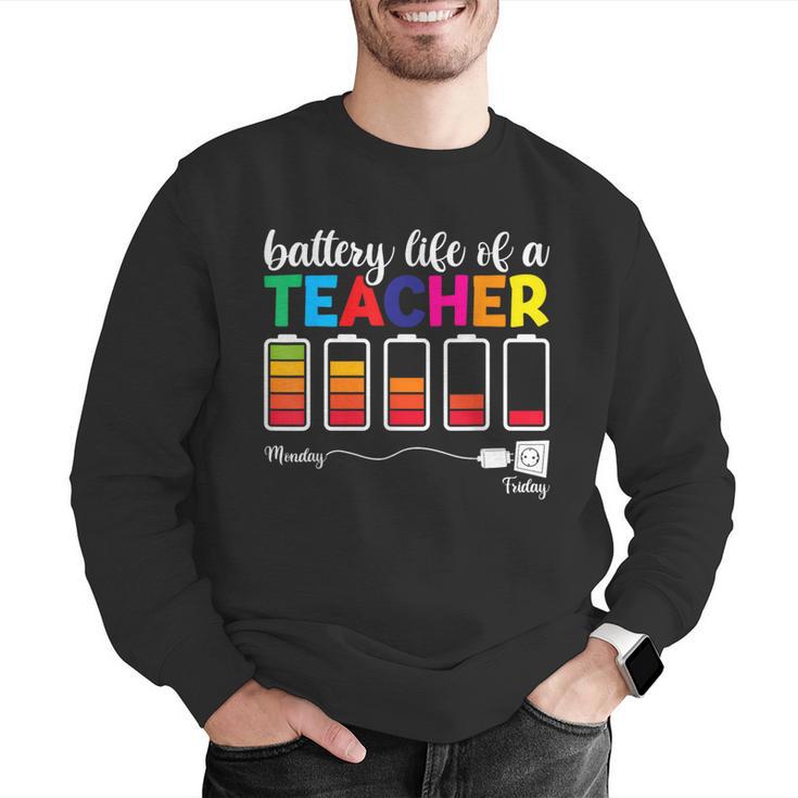 Battery Life Of a Teacher Shirt Thanksgiving Teacher Men Graphic Sweatshirt, funny gift