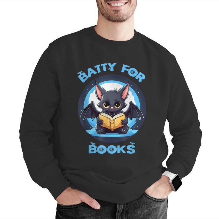 Batty About Books Lover Teacher Librarian Bookish Halloween For Men Women Kids Men Graphic Sweatshirt, funny gift Batty About Books Lover Teacher Librarian Bookish Halloween For Men Women Kids Men Graphic Sweatshirt, funny gift