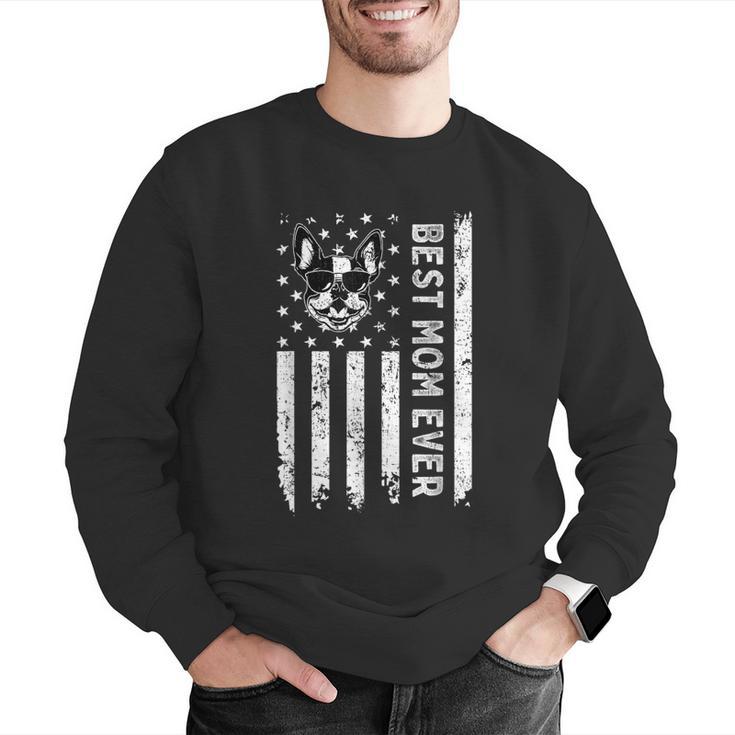Best Boston Terrier Dog Mom Ever USA Flag For Men Women Kids Men Graphic Sweatshirt, Boston Terrier Mom Sweatshirts, funny gift