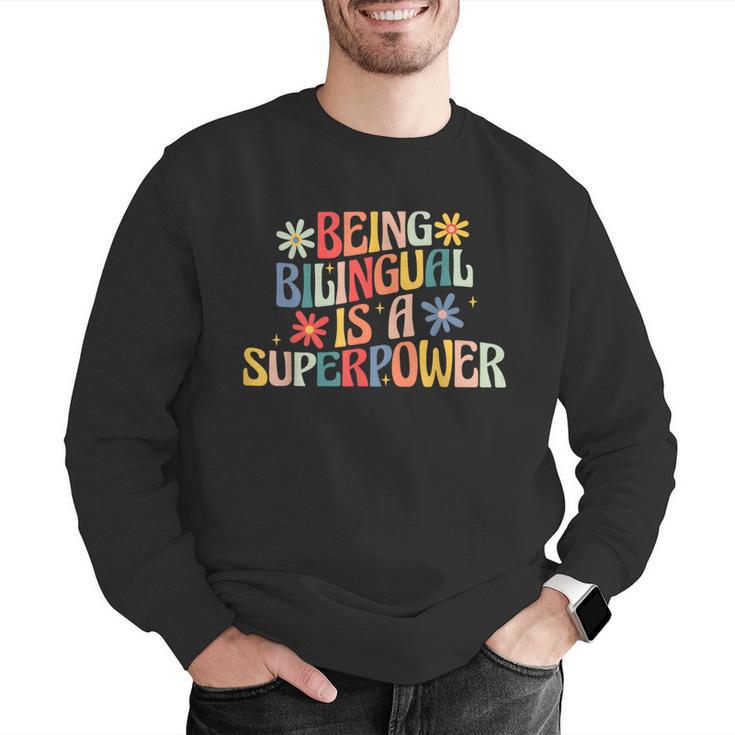 Being Bilingual Is A Superpower Back To School ESL Teacher Men Graphic Sweatshirt, Esl Teacher Sweatshirts, funny gift Being Bilingual Is A Superpower Back To School ESL Teacher Men Graphic Sweatshirt, Esl Teacher Sweatshirts, funny gift