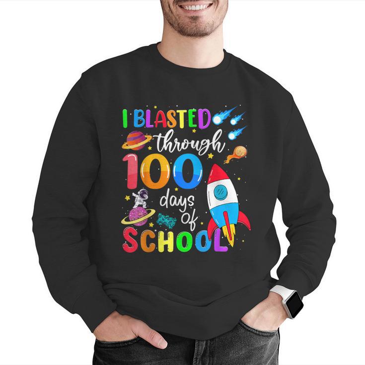 I Blasted Through 100 Days Of School 100th Day Teacher Kids Men Graphic Sweatshirt, funny gift I Blasted Through 100 Days Of School 100th Day Teacher Kids Men Graphic Sweatshirt, funny gift
