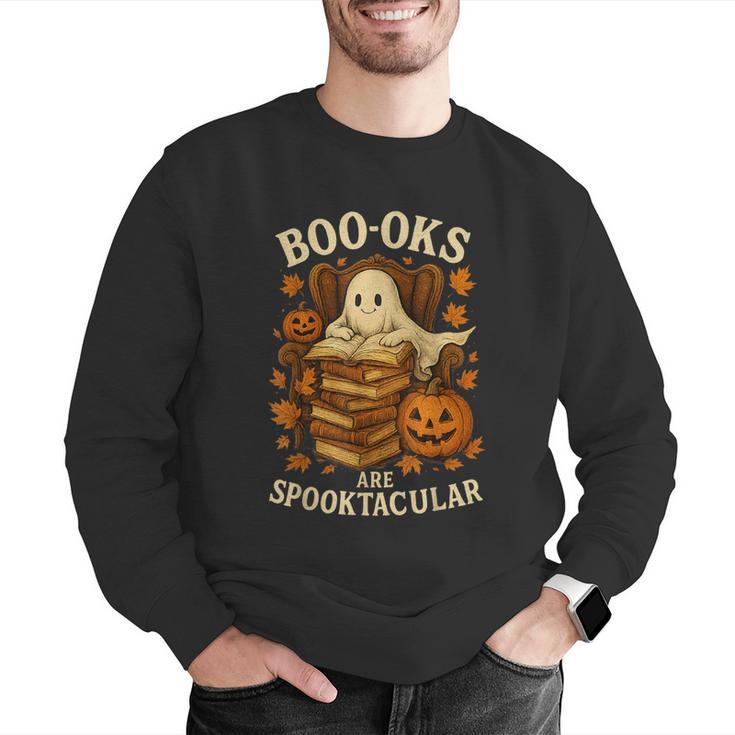 Books Are Spooktacular Ghost Book Reading Halloween Teachers Men Graphic Sweatshirt, funny gift