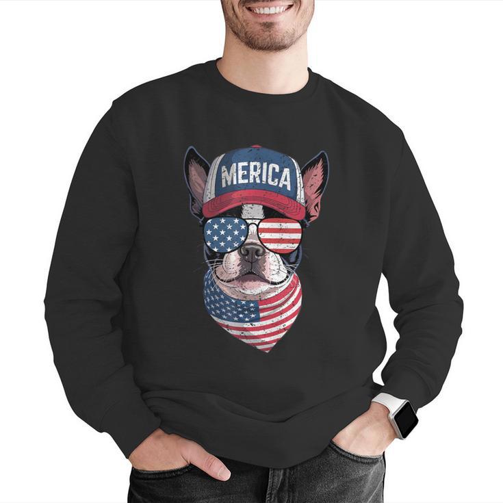 Boston Terrier 4th Of July US Merica Bostie Dog Patriotic For Men Women Kids Men Graphic Sweatshirt, Patriotic Boston Terrier Sweatshirts, Boston Terrier 4th Of July Sweatshirts, funny gift