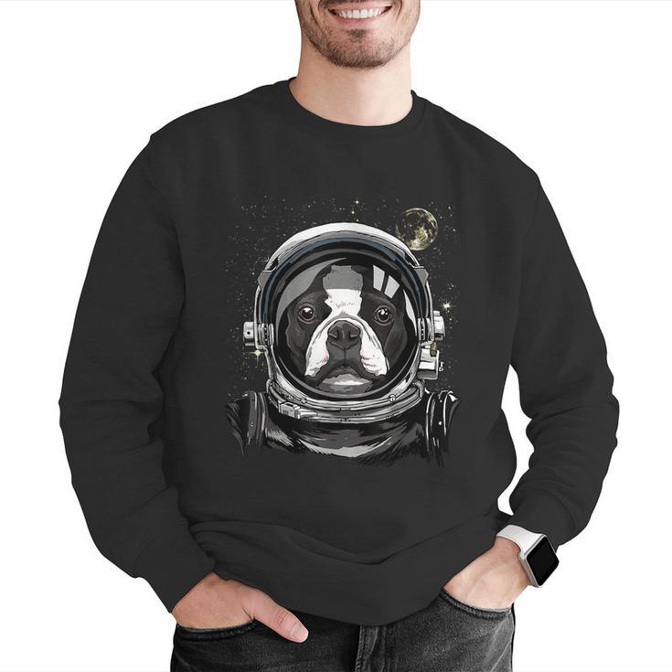 Boston Terrier Astronaut Shirt Spaceman Dog Space Lover Men Graphic Sweatshirt, funny gift