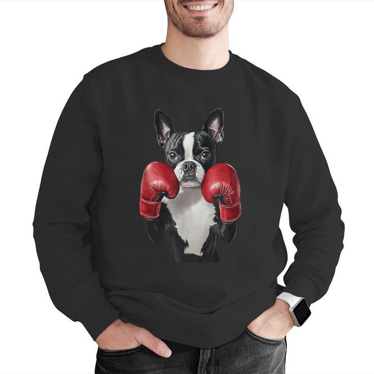 Boston Terrier Boxing Men Graphic Sweatshirt, funny gift
