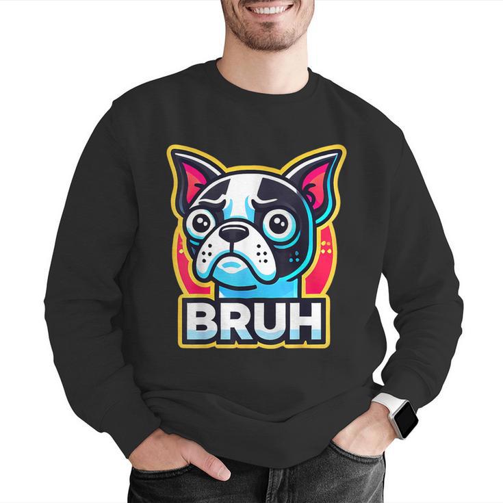 Boston Terrier Bruh Dog Lover Men Graphic Sweatshirt, funny gift