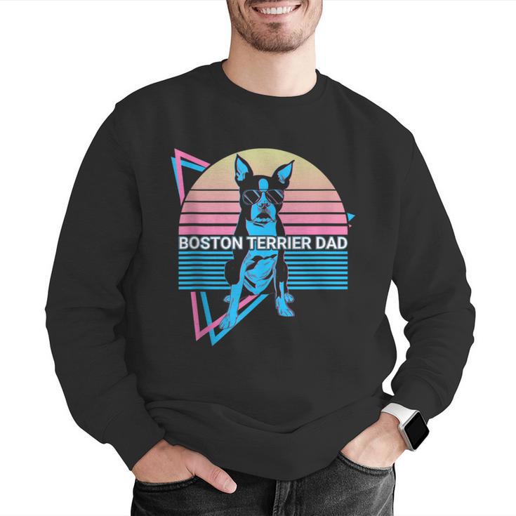 Boston Terrier Dad Retro Men Graphic Sweatshirt, Boston Terrier Dad Sweatshirts, funny gift