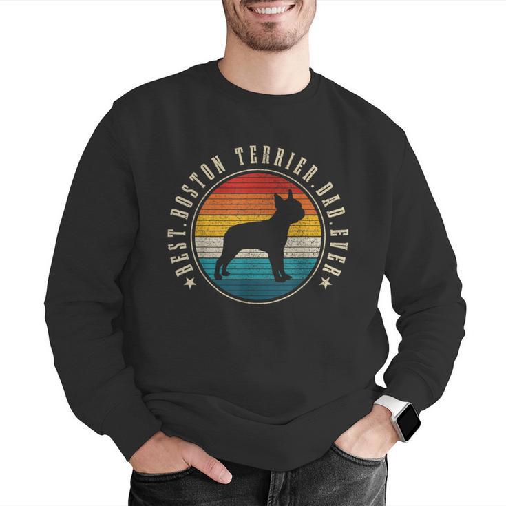 Boston Terrier Dad Retro Vintage Dog Bostie Dad Men Men Graphic Sweatshirt, Boston Terrier Dad Sweatshirts, funny gift