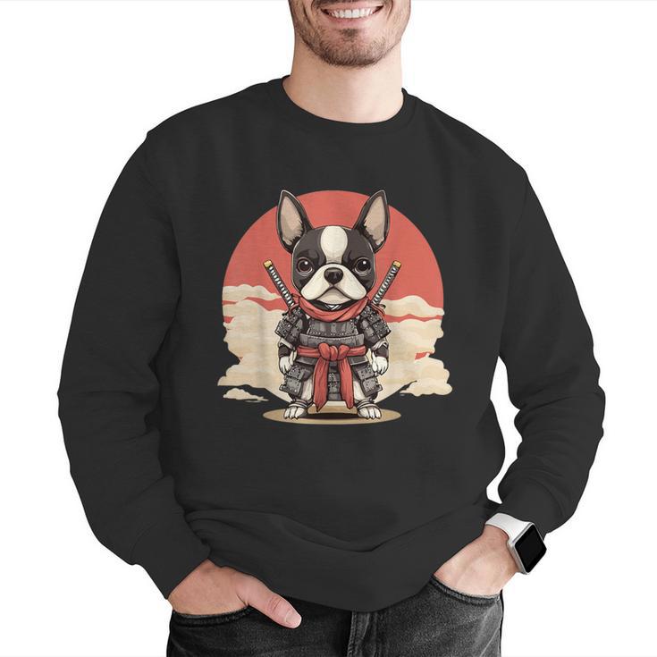 Boston Terrier Dog Japanese Style Samurai Dogs Men Graphic Sweatshirt, funny gift