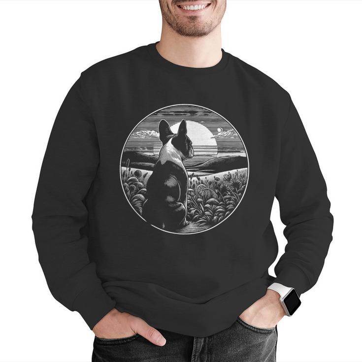 Boston Terrier Dog Nature Scene Graphic Art Men Women Girls Kids Men Graphic Sweatshirt, funny gift