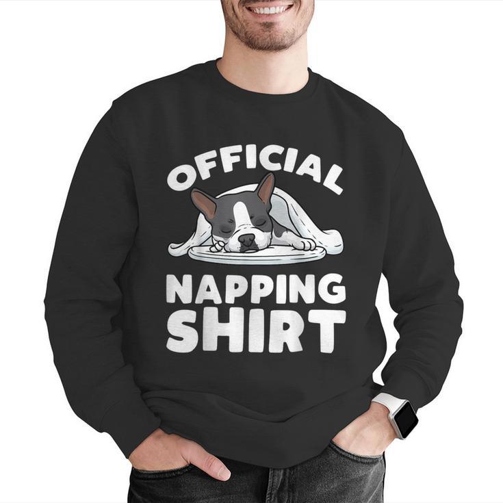 Boston Terrier Dog Official Sleeping Shirt Men Women Kids Men Graphic Sweatshirt, funny gift