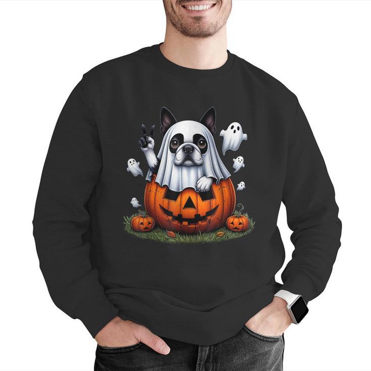 Boston Terrier Ghost Boo Halloween Kids Men Graphic Sweatshirt, Boston Terrier Ghost Sweatshirts, Boston Terrier Halloween Sweatshirts, funny gift