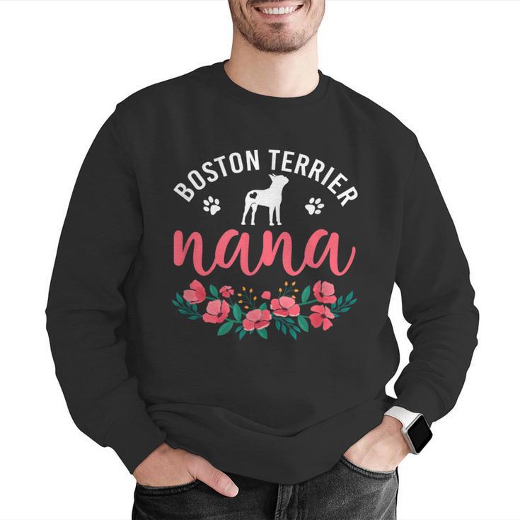 Boston Terrier Grandma Nana Dog Lover Christmas Men Graphic Sweatshirt, Boston Terrier Christmas Sweatshirts, funny gift