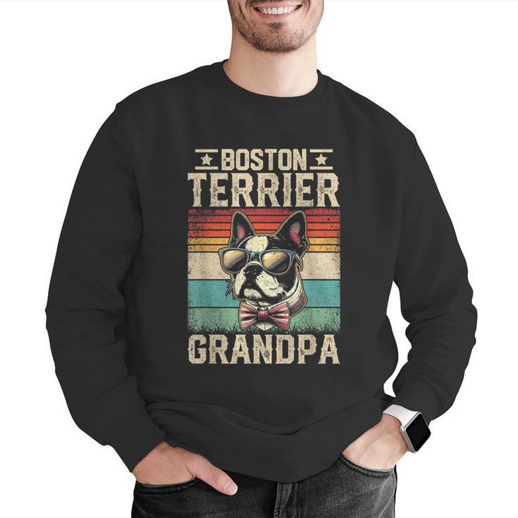 Boston Terrier Grandpa Dog Lover Father's Day Men Graphic Sweatshirt, funny gift