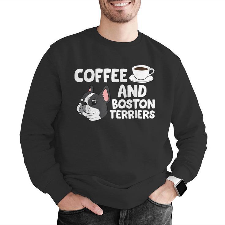 Boston Terrier Lover Coffee And Boston Terriers Men Graphic Sweatshirt, funny gift