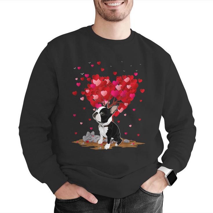 Boston Terrier Lover Heart Shape Boston Terrier Valentine Men Graphic Sweatshirt, funny gift