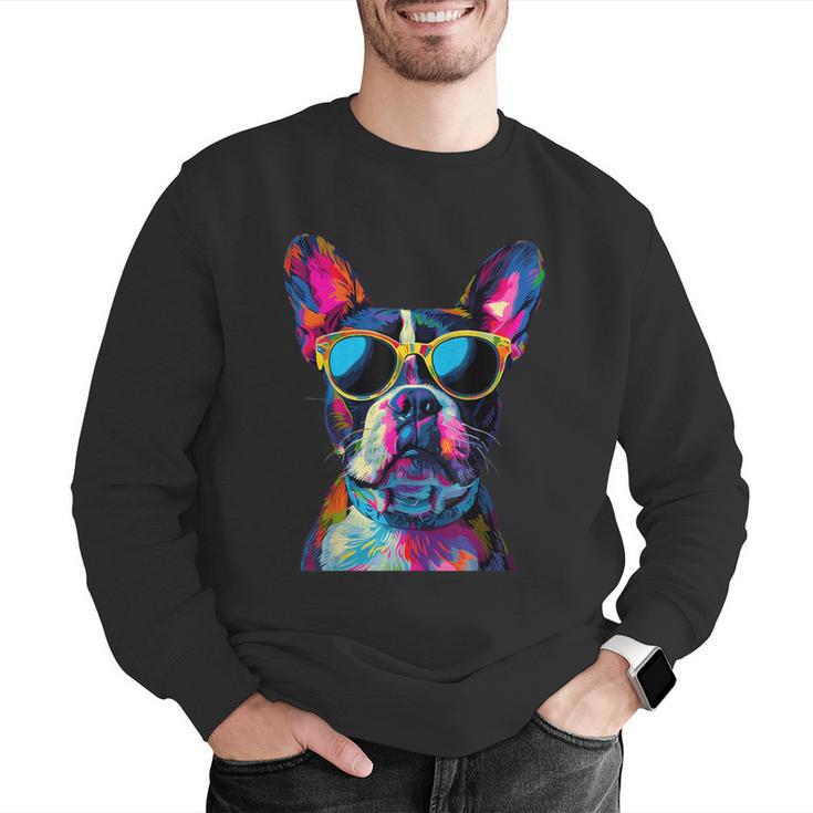 Boston Terrier Lovers Pop Art Boston Terrier Men Graphic Sweatshirt, funny gift