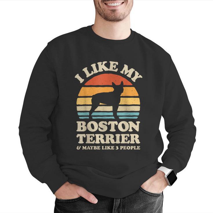 I Like My Boston Terrier And Maybe Like 3 People Dog Lover Men Graphic Sweatshirt, funny gift