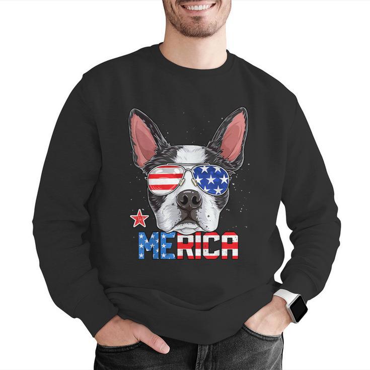 Boston Terrier Merica 4th Of July T Shirt Men Boys Dog Puppy Men Graphic Sweatshirt, Boston Terrier 4th Of July Sweatshirts, funny gift