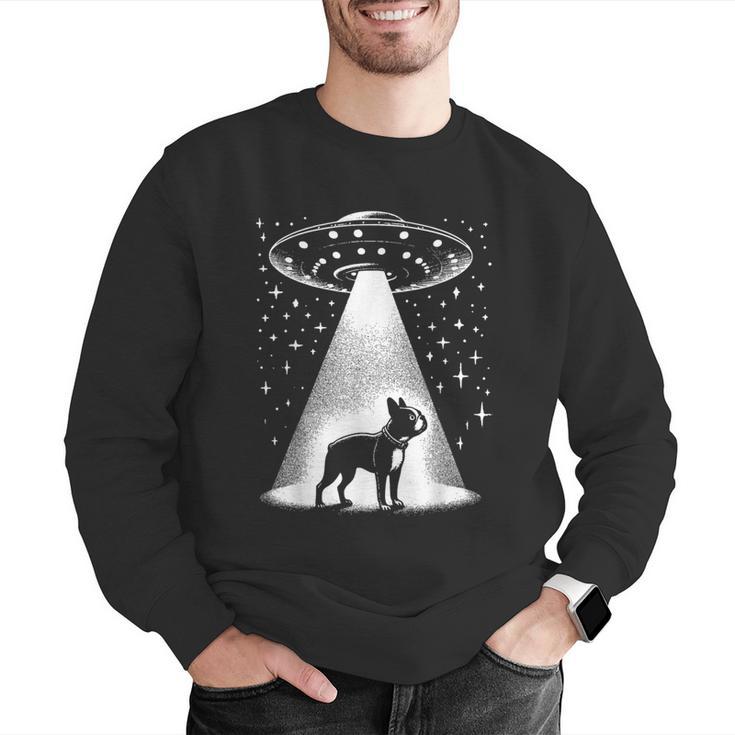 Boston Terrier Mom Dad Dog Alien UFO For Men Women Men Graphic Sweatshirt, Boston Terrier Mom Sweatshirts, Boston Terrier Dad Sweatshirts, funny gift